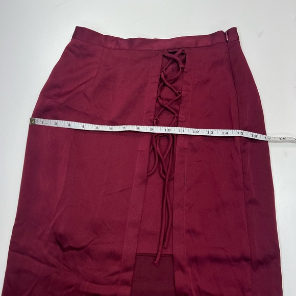 krisa Layered Lace Up Pencil Skirt in Cranberry REVOLVE NEW With Tags Size XS - Picture 9 of 10